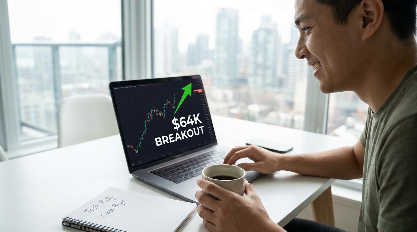 The $64K Rebound Breakout: Bitcoin Knocks Out Resistance as Tech-Led Stock Rallies and Corporate Accumulation Defeat Last Week's Selling Pressure