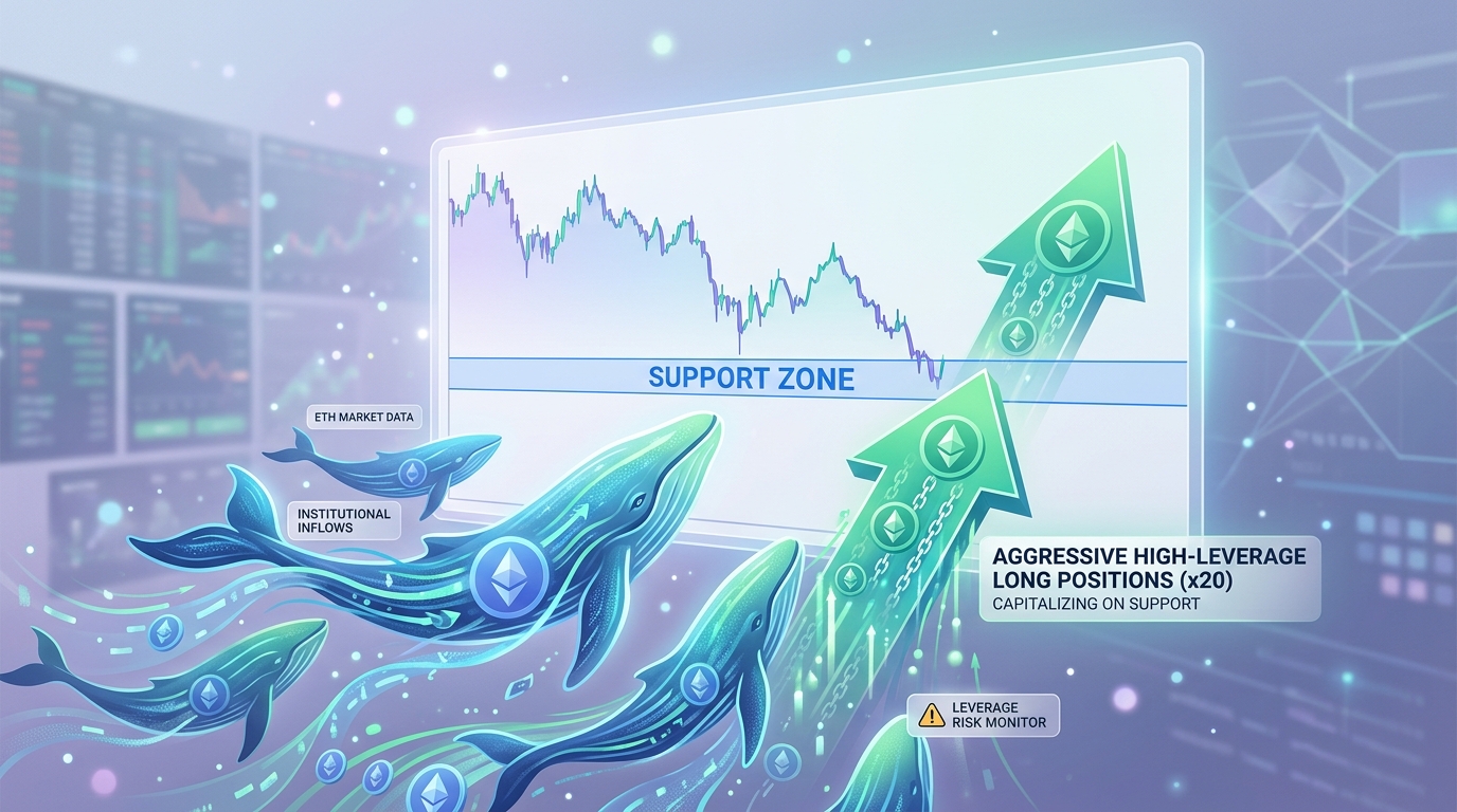 Whales Open Aggressive High-Leverage Long Positions on Ethereum Seeking to Capitalize on Support Zone