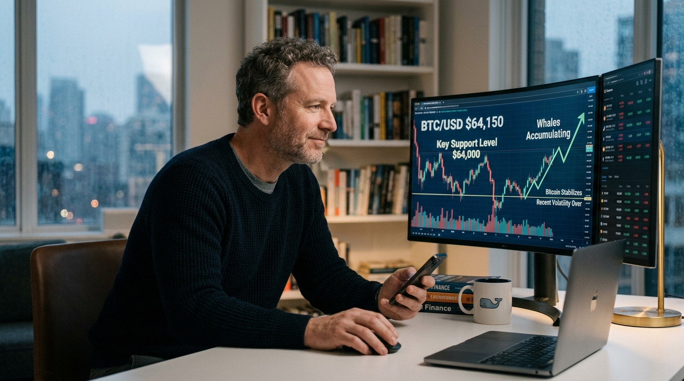 Whales Accumulate as Bitcoin Stabilizes Above Key $64,000 Support Level Following Recent Volatility