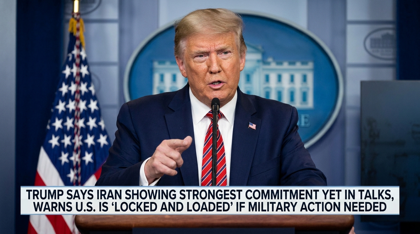 Trump Says Iran Showing Strongest Commitment Yet in Talks, Warns U.S. Is 'Locked and Loaded' If Military Action Needed