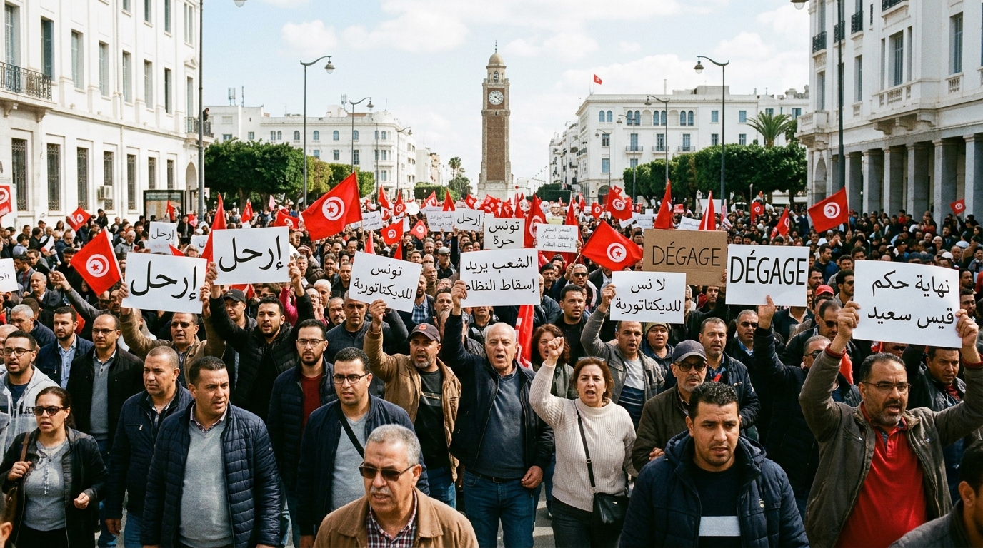 Thousands Rally in Tunisian Capital Calling for End of President's Rule