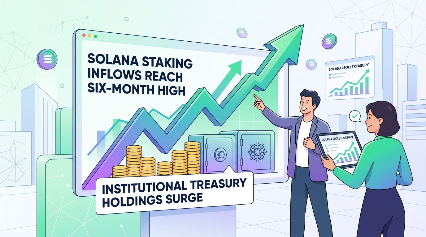 Solana Staking Inflows Reach Six-Month High as Institutional Treasury Holdings Surge