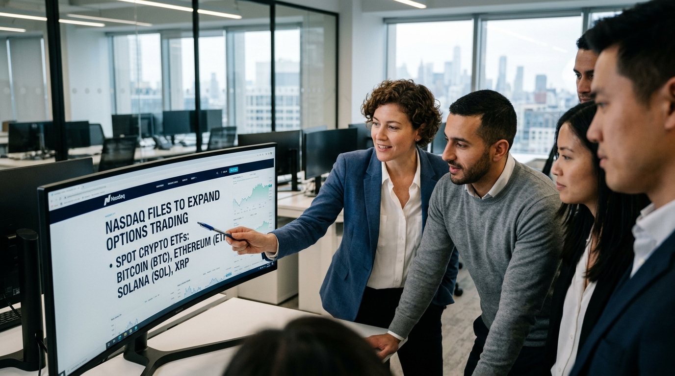 Nasdaq Files to Expand Options Trading to Spot Bitcoin, Ethereum, Solana, and XRP ETFs